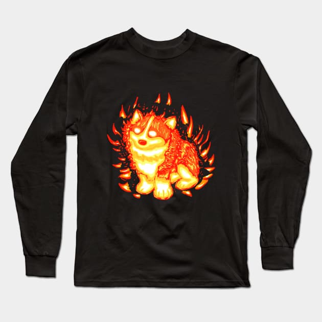 Flame Pup Long Sleeve T-Shirt by SuperCes